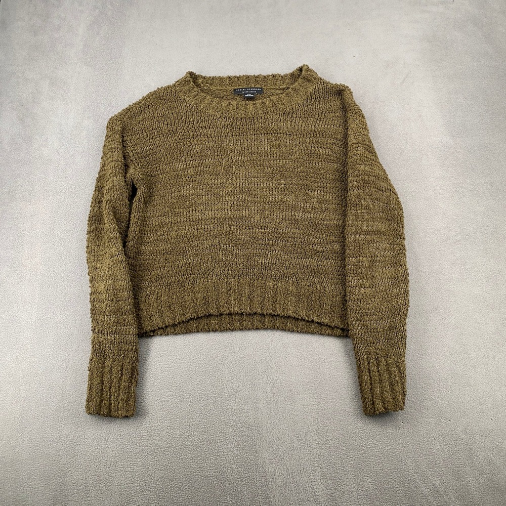 Social Standard by Sanctuary Olive Green Popcorn Knit Pullover Sweater Small
